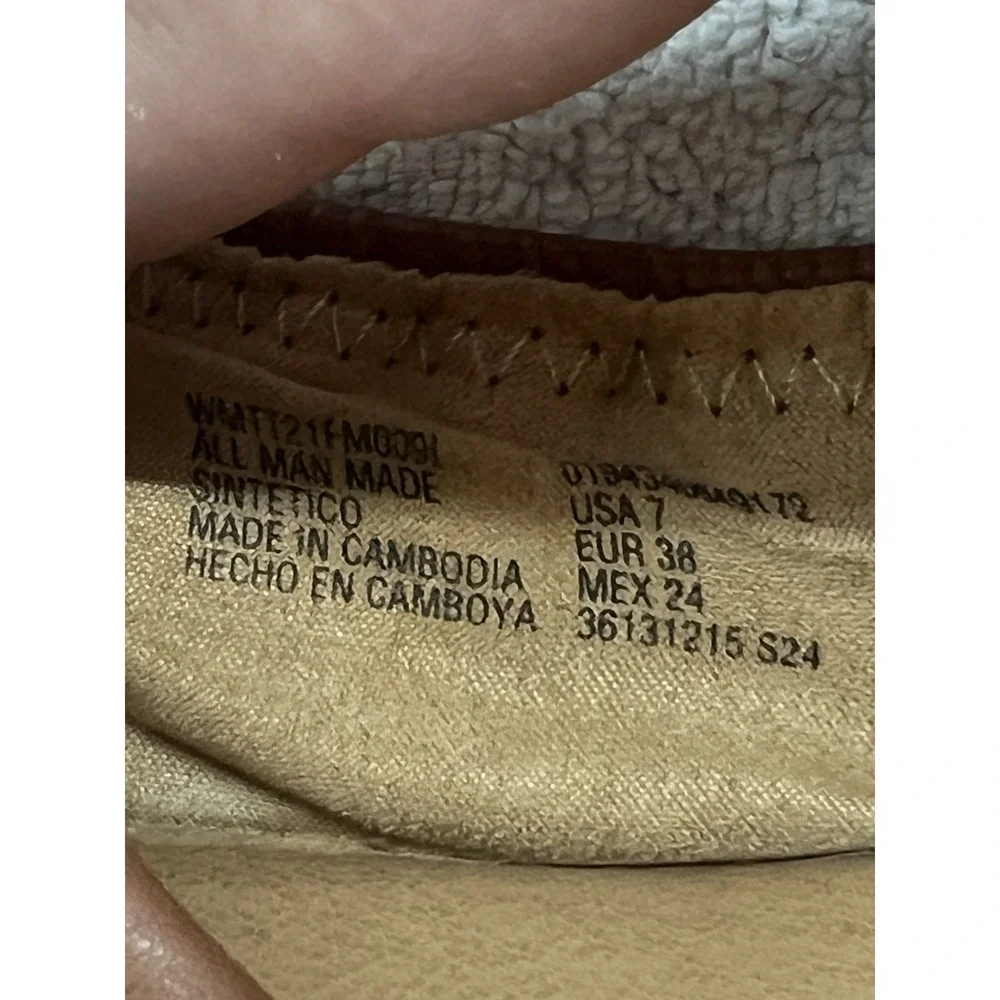 Time And Tru Ballet Flats Womens Size 7 Brown Tan‎ Memory Foam Slip On Shoes